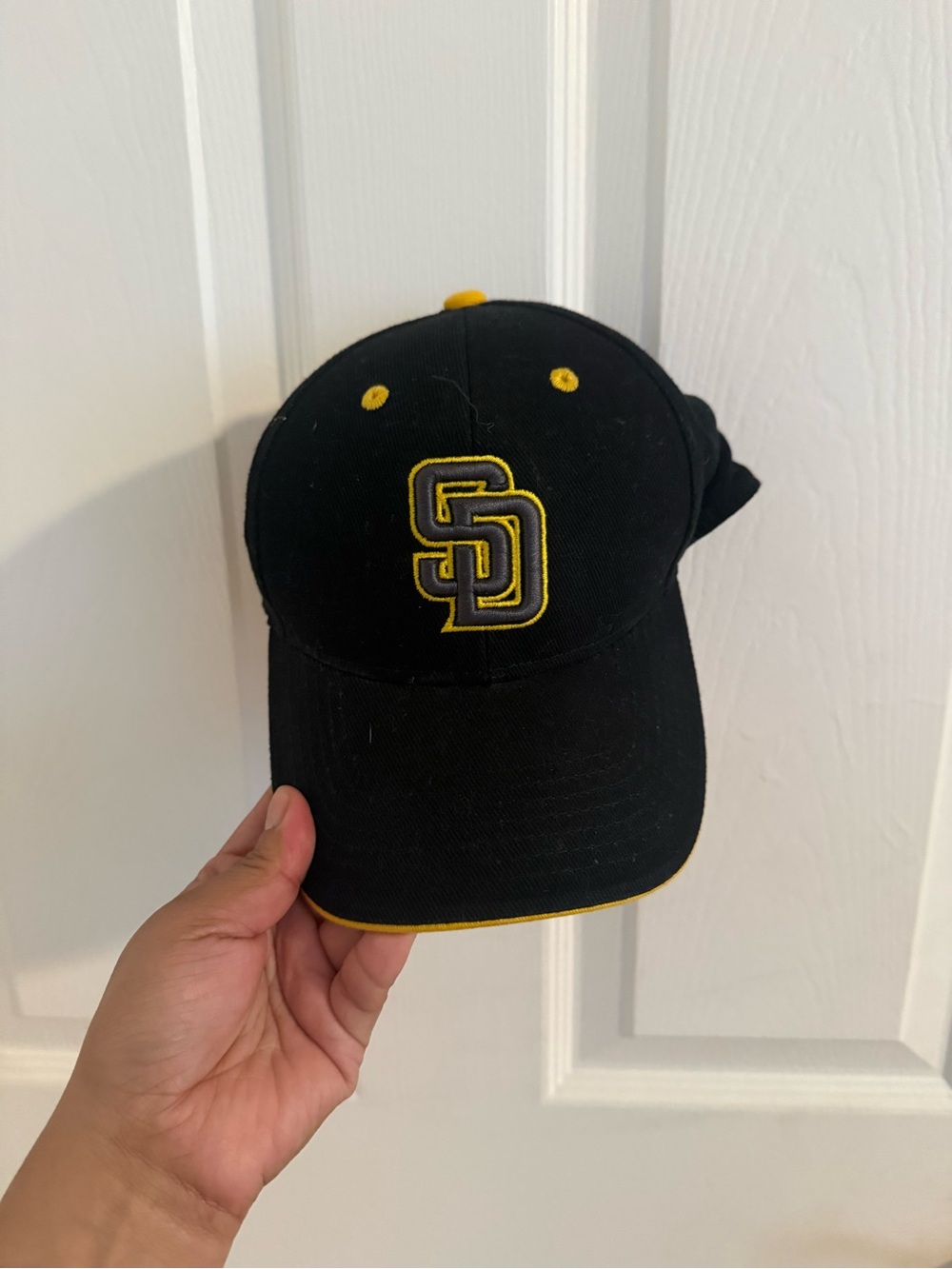 Black and Yellow Baseball Cap with Interlocking SD Logo